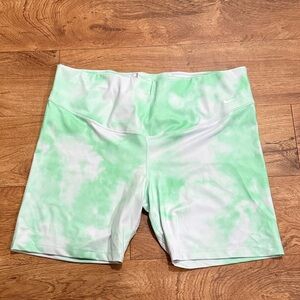 Nike Green and White Bike Shorts